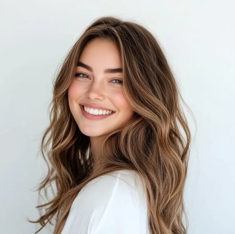 beautiful happy natural young woman