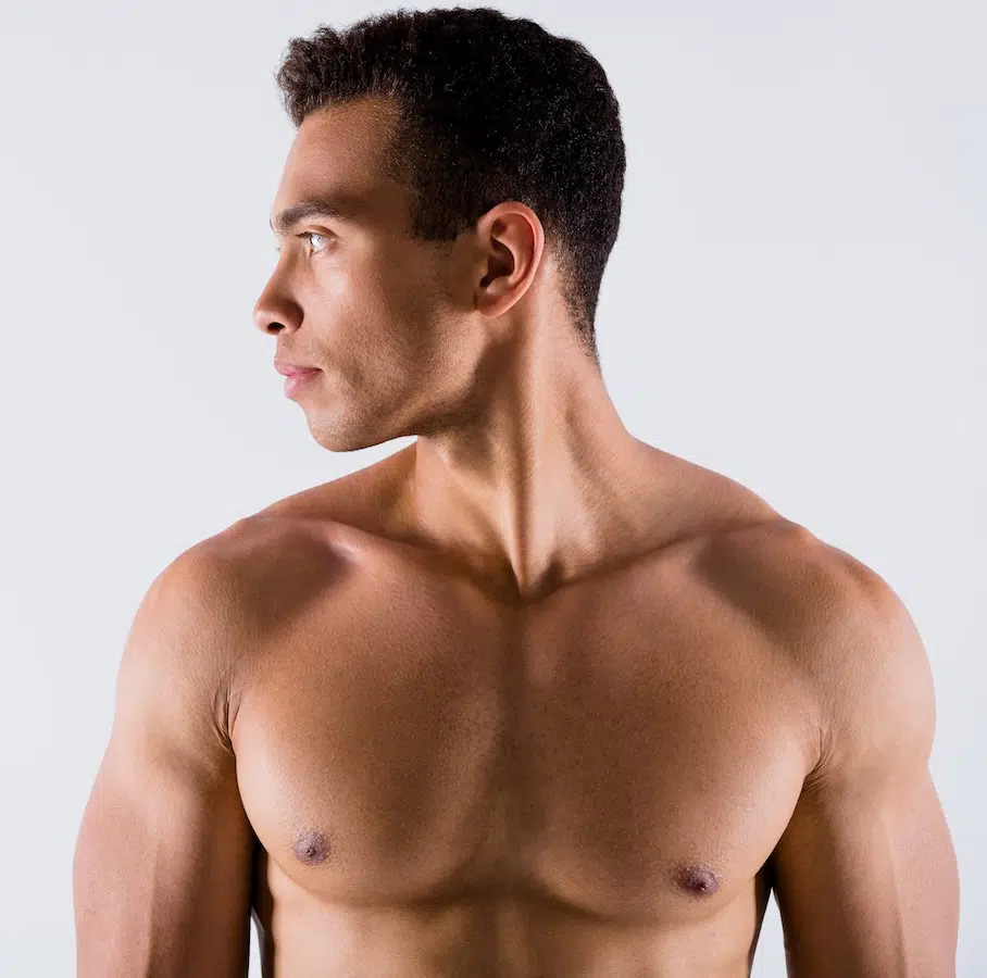 young man with toned chest